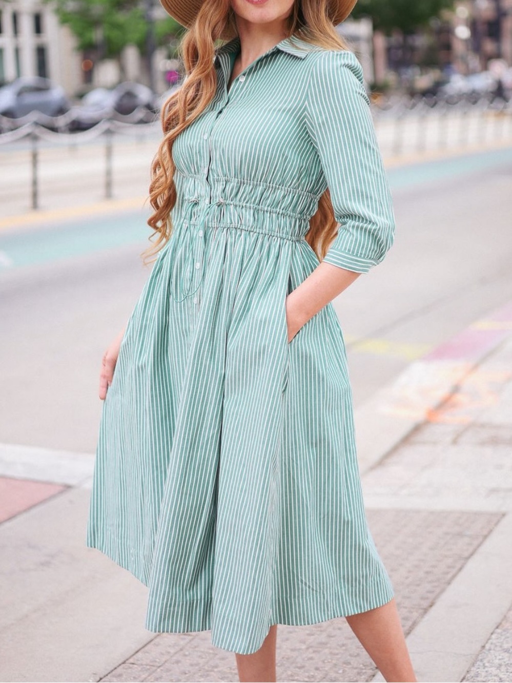 Green Dainty Jewells Stripe Midi Dress